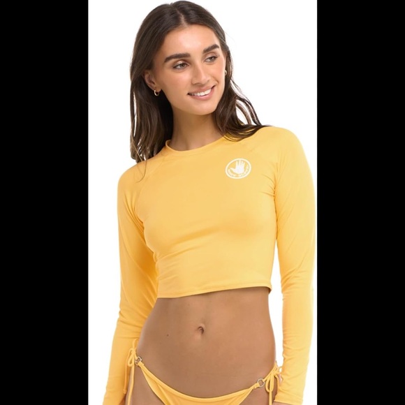 NWT Body Glove Let It Be Crop Rash Guard Top in Orange Size Small - Picture 1 of 15
